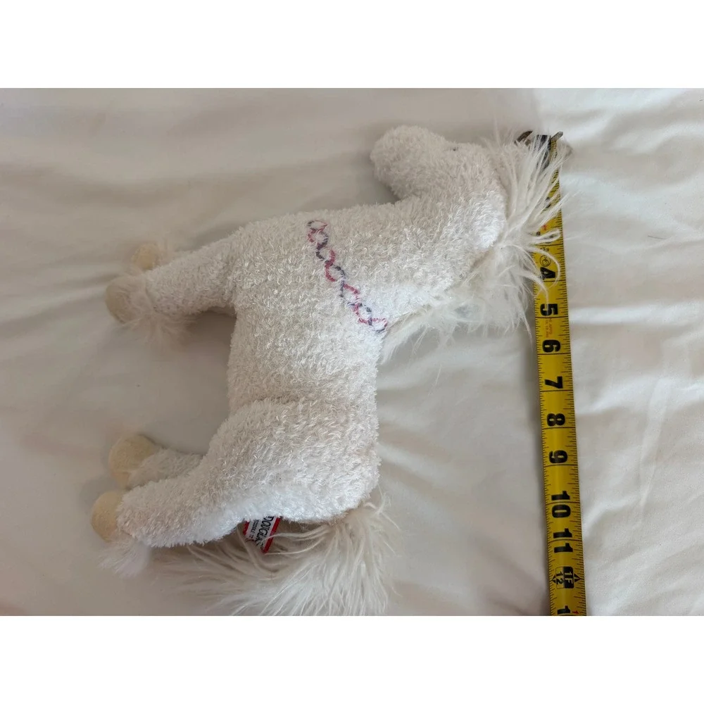 Douglas The Cuddle Toy White Unicorn Plush Gold Horn & Collar 12in